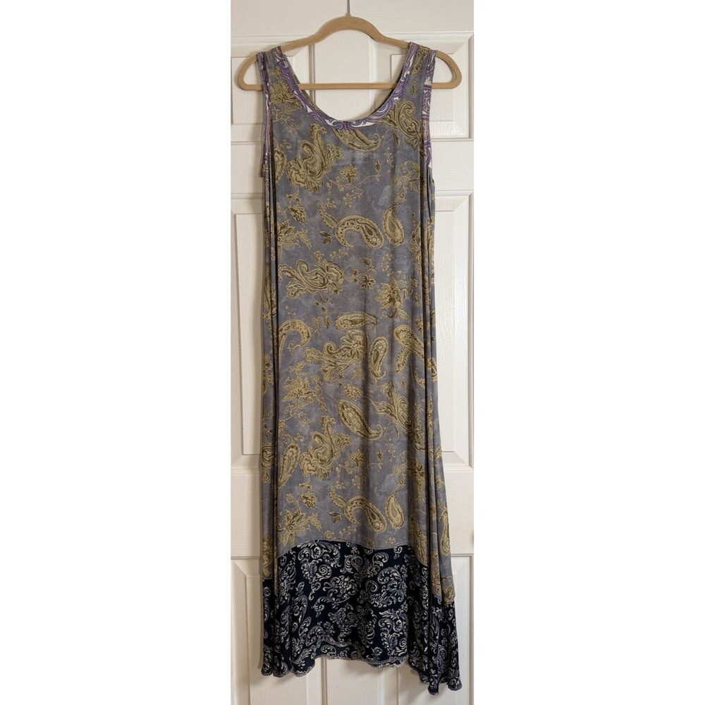 Nothing Matches Dress Sheer Maxi Boho Mixed Print Sleeveless Floral Size 1